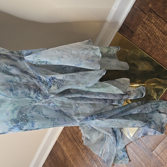 ASOS Strapless Maxi Dress – Size 10, NWT Watercolor Fairycore Mermaidcore HOCO - Picture 4 of 7